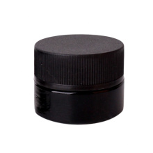 8g black round glass cosmetic jars with child proof lid